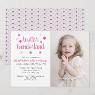 Invitation Winter Wonderland Girl Anniversaire