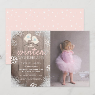Invitation Winter Wonderland Girl Photo Anniversaire Invitati