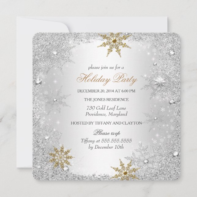 Invitation Winter Wonderland Noël Fête de Noël 2 (Devant)
