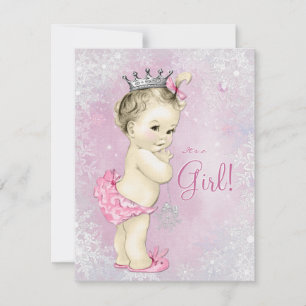 Invitation Winter Wonderland Pink Snowflake Baby shower