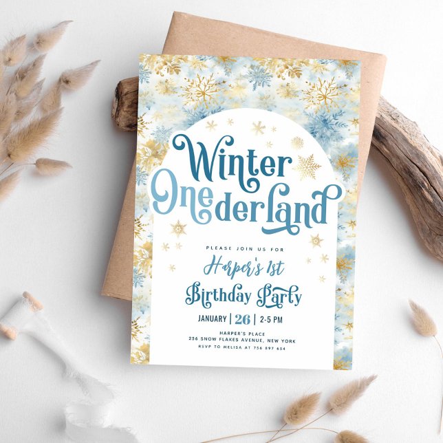 Invitation Winter Wonderland Premier anniversaire (Créateur téléchargé)