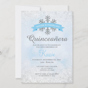 Invitation Winter Wonderland Quinceañera 15e anniversaire Arg
