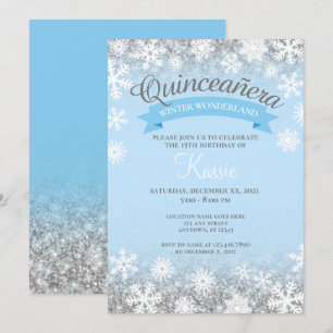 Invitation Winter Wonderland Quinceañera 15e anniversaire Arg