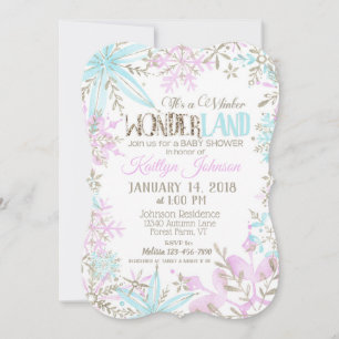 Invitation Winter Wonderland Snowflake Baby shower