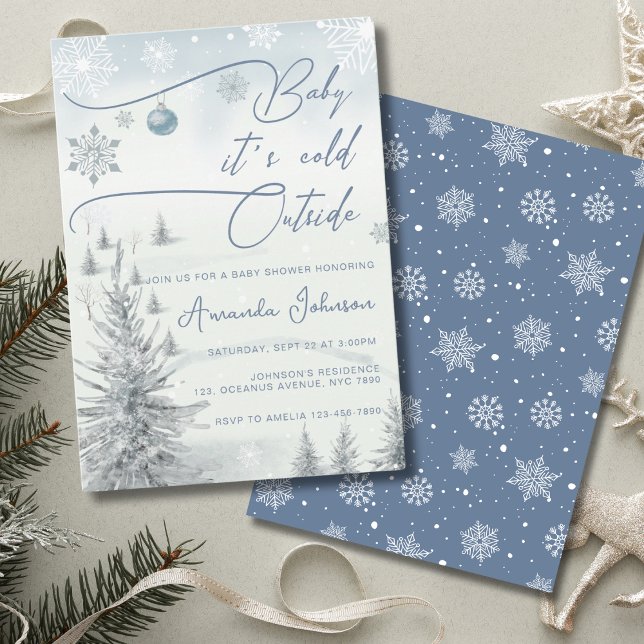Invitation Winter Wonderland Son Froid Hors Baby shower Garço (Créateur téléchargé)
