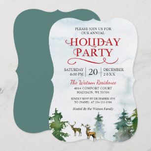 Invitation Winter Wonderland Watercolor Fête de vacances
