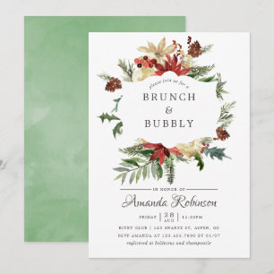 Invitation Wintertide Woodland Noël Brunch et Bubbly