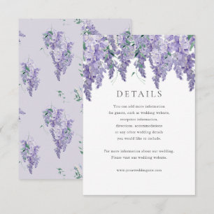 Invitation Wisteria Dusty Purple Aquarelle Détails du Mariage