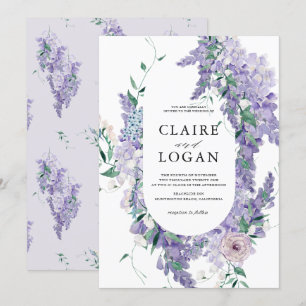 Invitation Wisteria Dusty Purple Mariage d'aquarelle