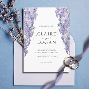 Invitation Wisteria Dusty Purple Mariage d'aquarelle