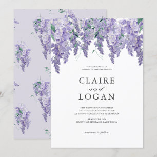 Invitation Wisteria Dusty Purple Mariage d'aquarelle