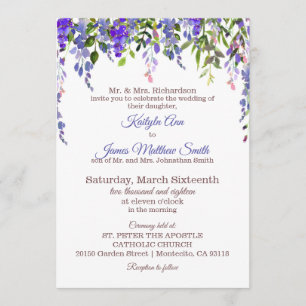 Invitation Wisteria Floral Mariage moderne