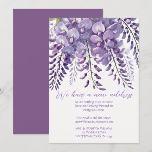 Invitation Wisteria Nouvelle adresse Moteur Violet Floral Vio