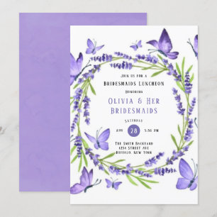 Invitation Wisteria & Papillons Bridesmaiers Déjeuner