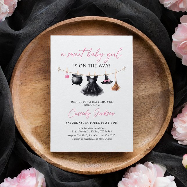 Invitation Witch Clothesline Halloween Baby Shower (Créateur téléchargé)
