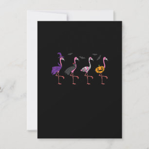 Invitation Witch Vampire Citrouille Flamant rose Oiseau Hallo