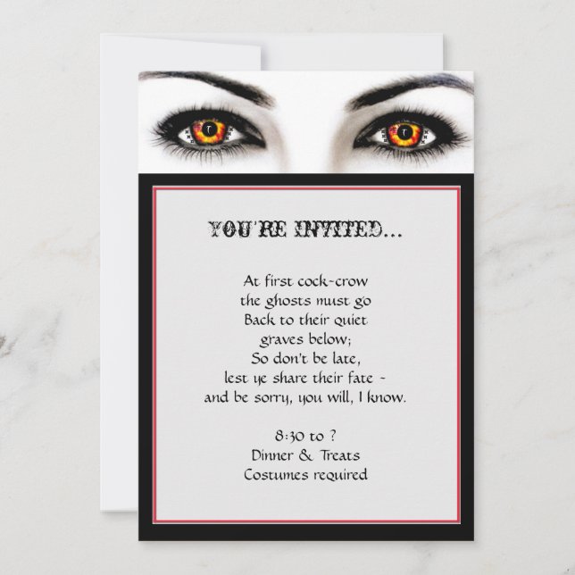 Invitation Witchoman Wicked Eyes Halloween Party (Devant)