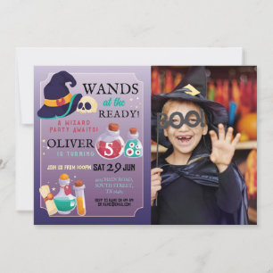 Invitation Wizard Anniversaire de la fête Wands Halloween Pho