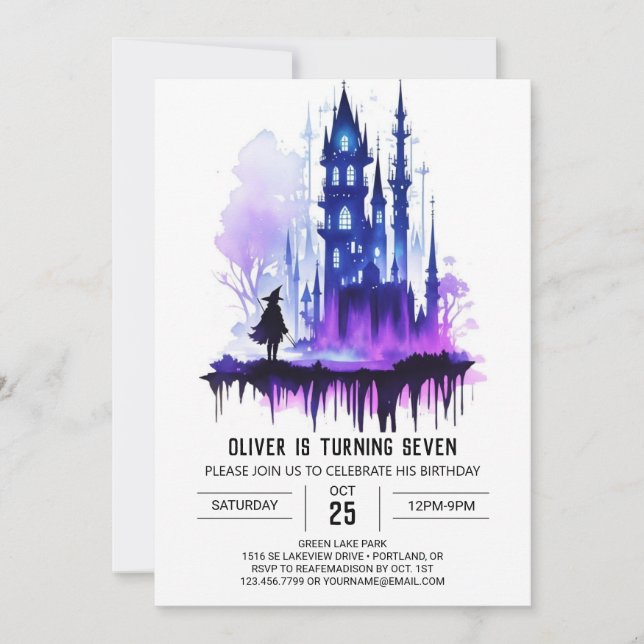 Invitation Wizard Kids Editable Anniversaire (Devant)