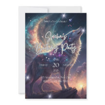 Wolf Galaxy Stars Cosmique fête d'anniversaire