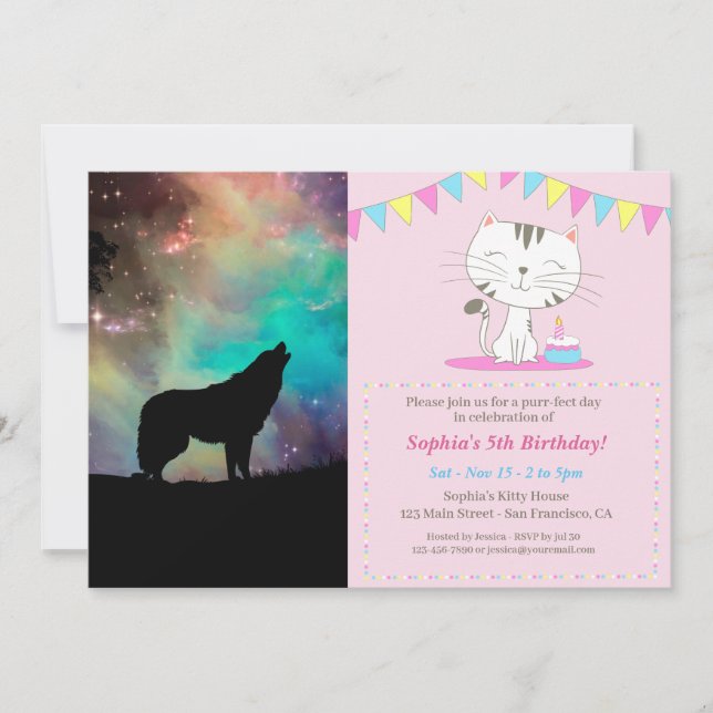 Invitation Wolf hurle à l'univers (Devant)