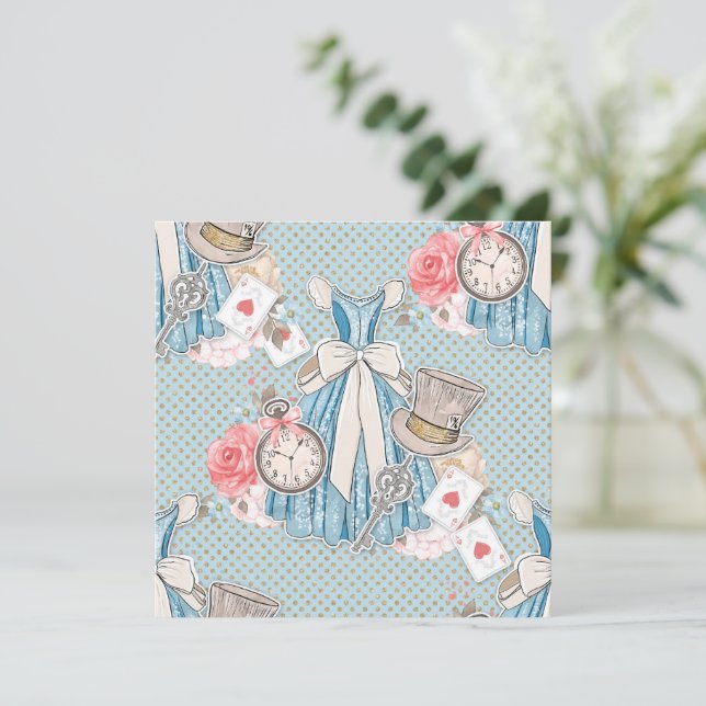 Invitation Wonderland Alice Motif (Debout devant)