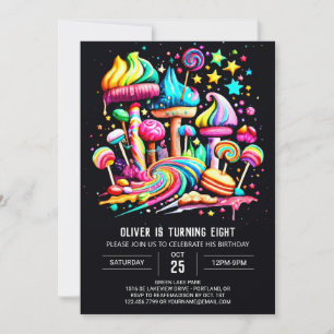 Invitation Wonderland Candy Anniversaire