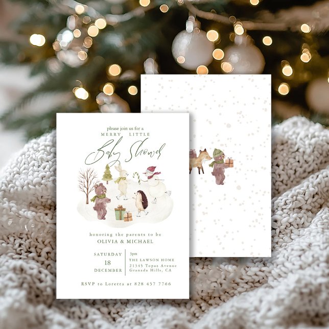 Invitation Wonderland Joyeux Petit Baby shower de Noël (Créateur téléchargé)