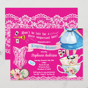 Invitation Wonderland lingerie douche nuptiale douche chaude