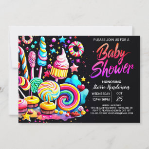 Invitation Wonderland Lollipop Baby shower