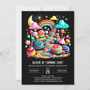 Invitation Wonderland Whimsy Candy Anniversaire