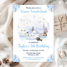Wonderland Winter Animaux arctiques Anniversaire