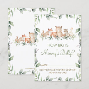 Invitation Woodland Animal How Big is Maman's Belly Game Card