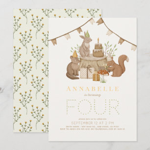 Invitation Woodland Animals Forest Party Anniversaire de enfa