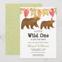 Woodland Bear Party Baby shower Wild One