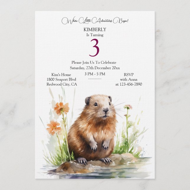 Invitation Woodland Birthday Wonder (Devant)