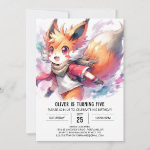 Invitation Woodland Enfants Renard Anniversaire