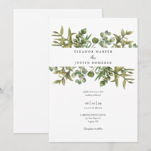 Invitation Woodland Eucalyptus Mariage de verdure