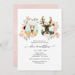 Invitation Woodland Forest Deer Boho Funny Engagement Party