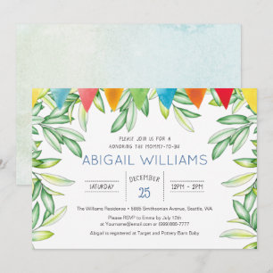 Invitation Woodland Green Baby shower Party