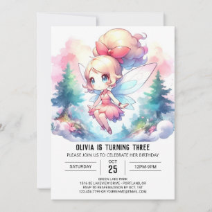 Invitation Woodland Majestic Fairy Anniversaire