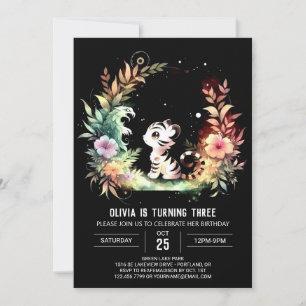 Invitation Woodland Simple Tiger Anniversaire