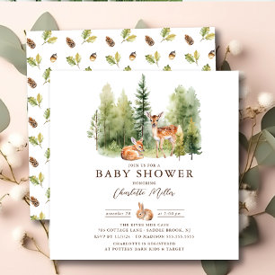 Invitation Woodland Wonder Deer Baby shower