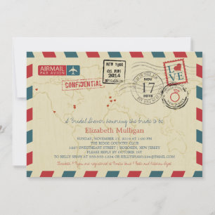 Invitation World Traveller Airmail   Fête des mariées