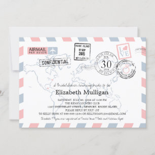 Invitation World Traveller Airmail   Fête des mariées