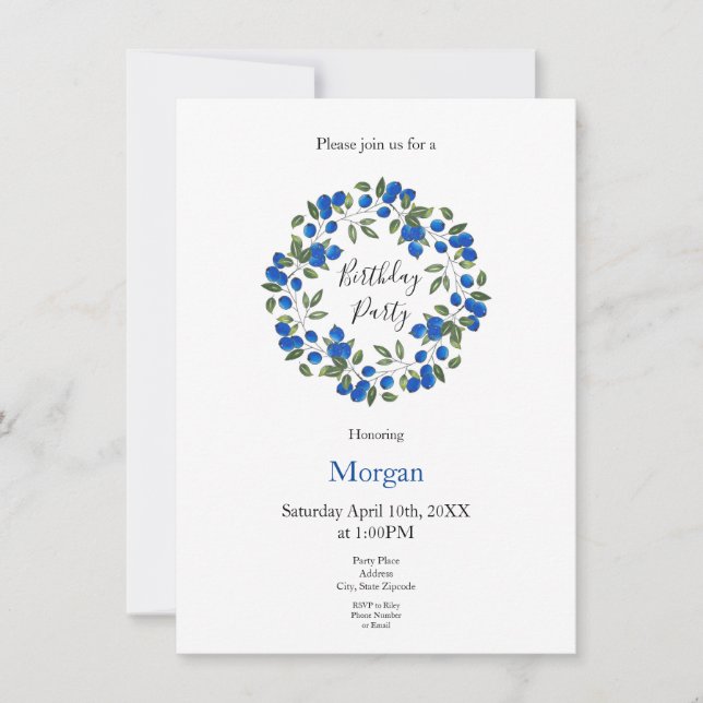 Invitation Wreath Blueberries (Devant)