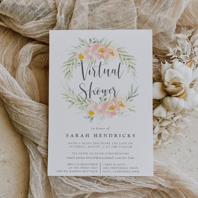 Invitation Wreath florale Airy | Bridal ou Baby shower virtue (Créateur téléchargé)