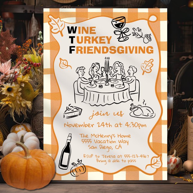 Invitation WTF Vin Turquie Amical Thanksgiving (Créateur téléchargé)