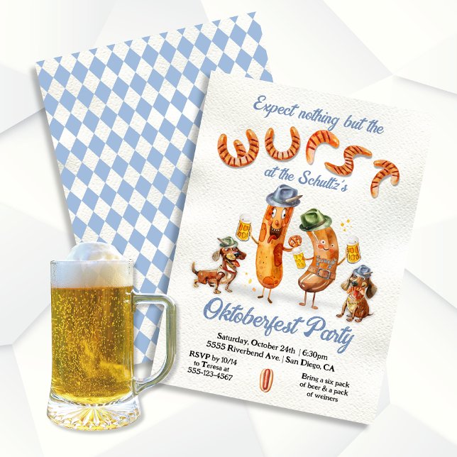Invitation Wurst Oktoberfest Funny Party (Créateur téléchargé)