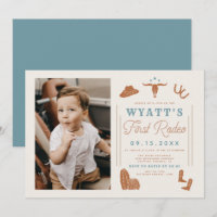 WYNONA Brûlé Orange Bleu Cowboy 1er Rodéo Annivers